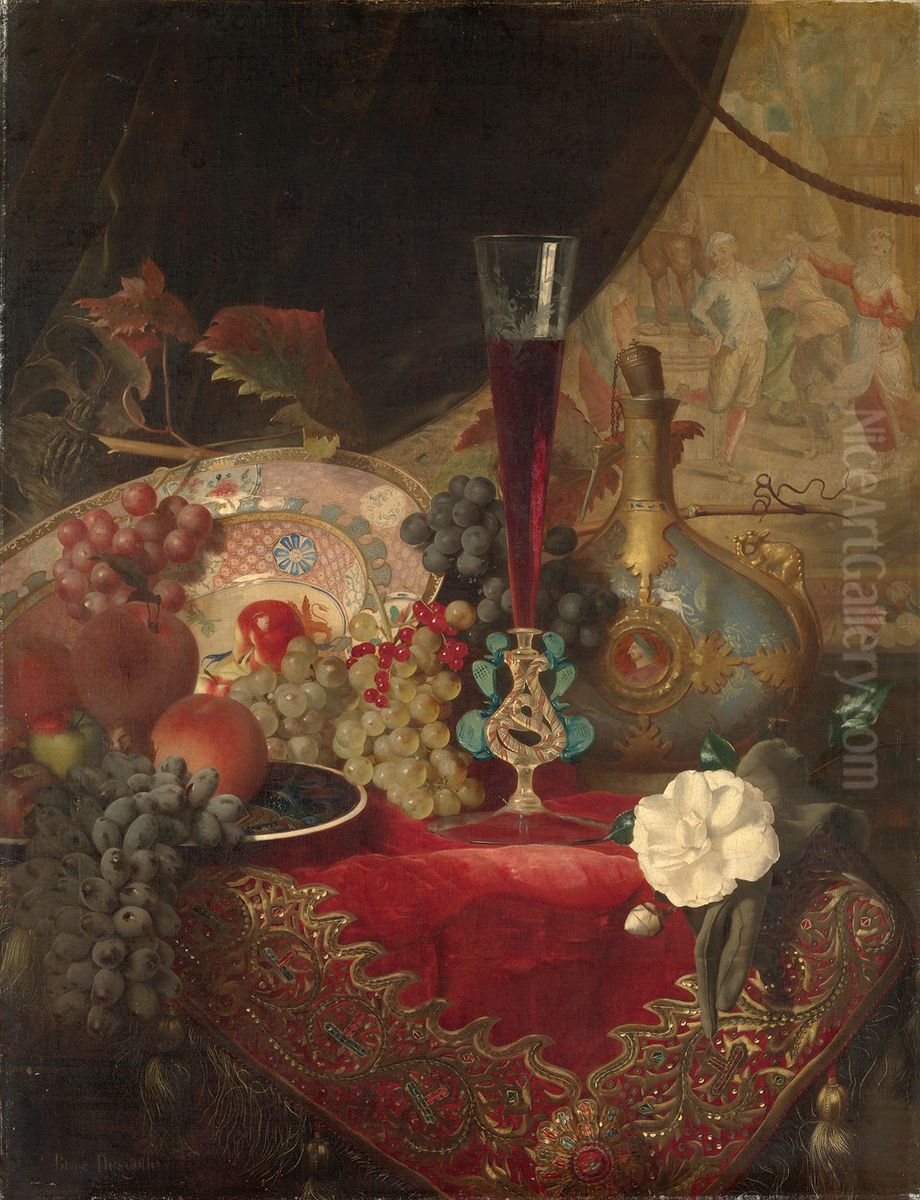 Fruit stilleven Oil Painting by Blaise Alexandre Desgoffe
