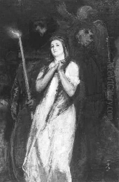 Historische voorstelling Oil Painting by August Allebe