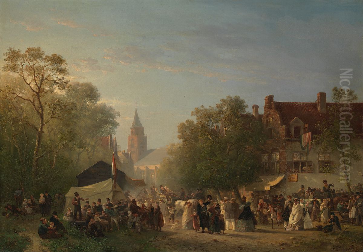 Kermis te Scheveningen Oil Painting by Solomon Leonard Verveer