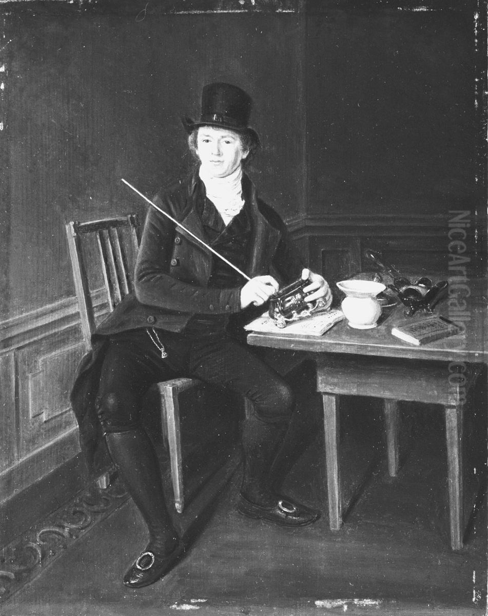 Portret van een heer Oil Painting by Johannes Petrus van Horstok