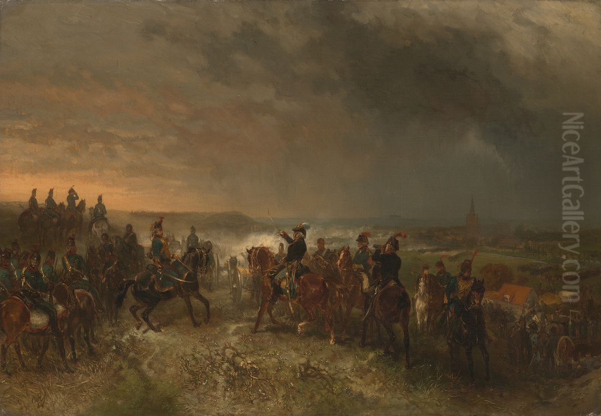 Slag bij Castricum Oil Painting by Charles Rochussen