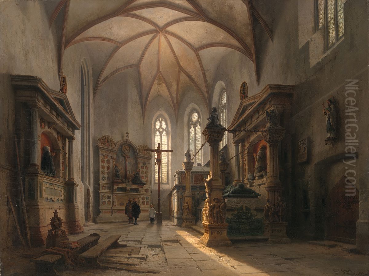 St. Andreas church near Eisleben Oil Painting by Carl Graeb