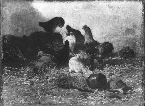 Gevogelte Oil Painting by Charles Jacque