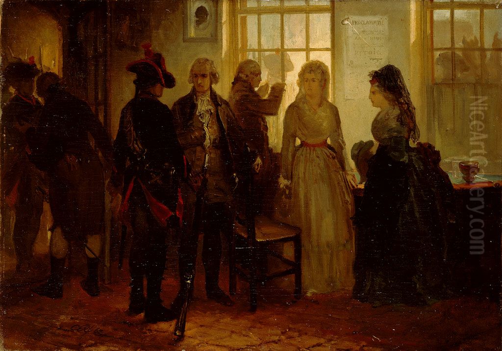 Anno 1787. De aanhouding van de prinses van Oranje bij Goejanverwellesluis Oil Painting by Charles Rochussen