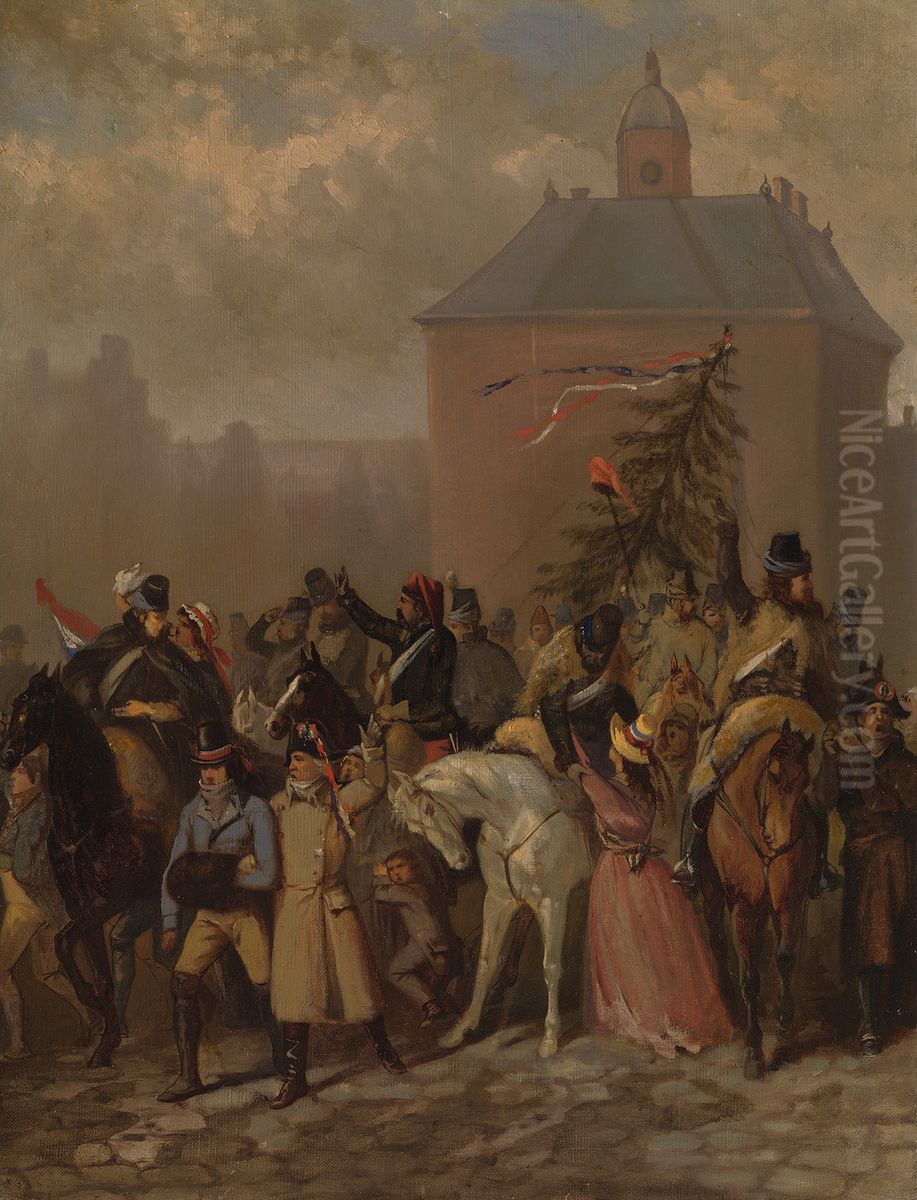 Anno 1795. De komst der Fransen Oil Painting by Johannes Hinderikus Egenberger