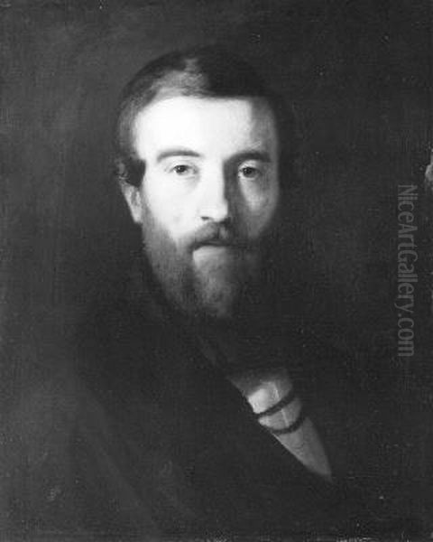 Kasper Karsen (1810-1896) Oil Painting by Johan Georg Schwartze