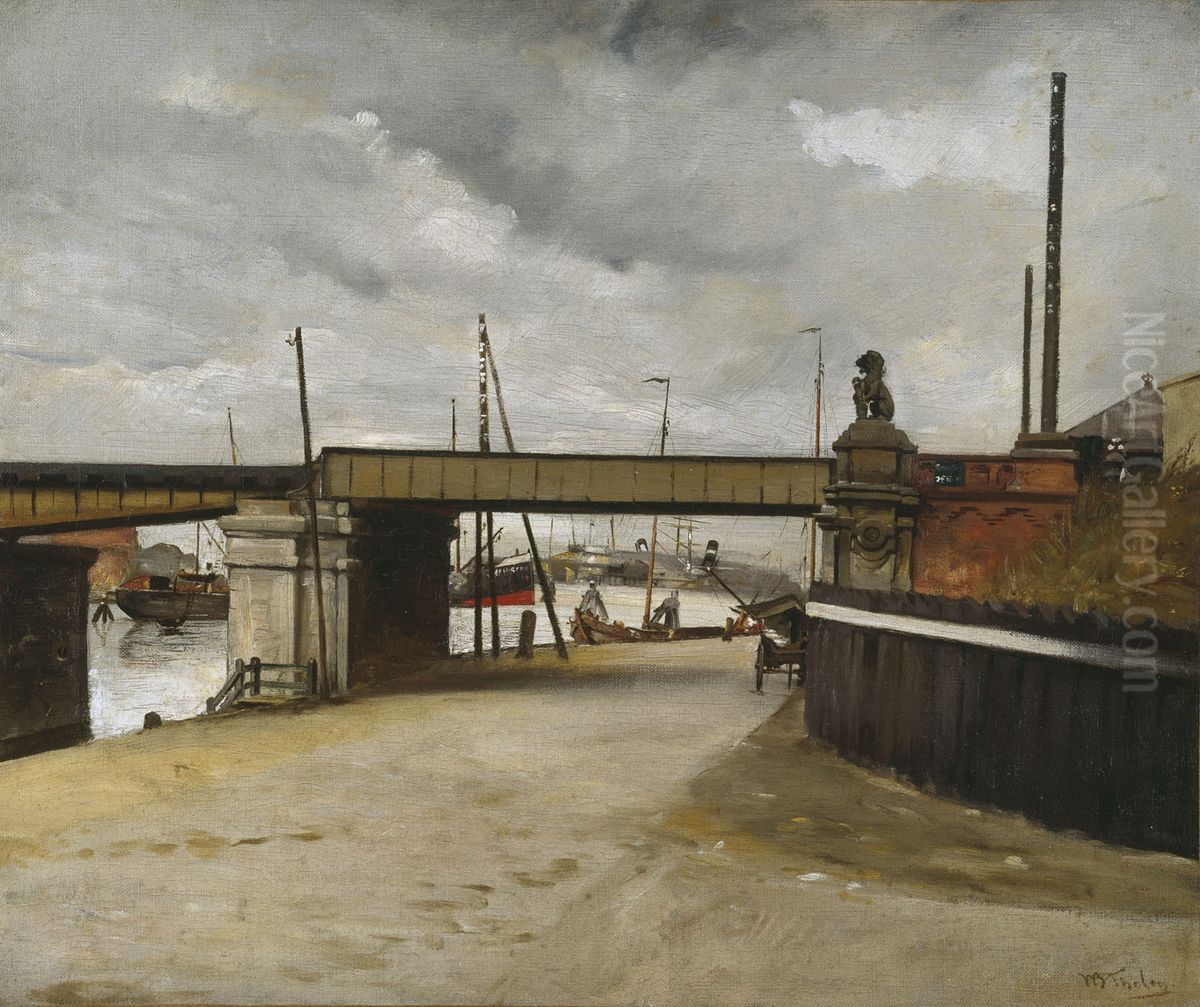Gezicht op de Westerdoksdijk Oil Painting by Willem Bastiaan Tholen