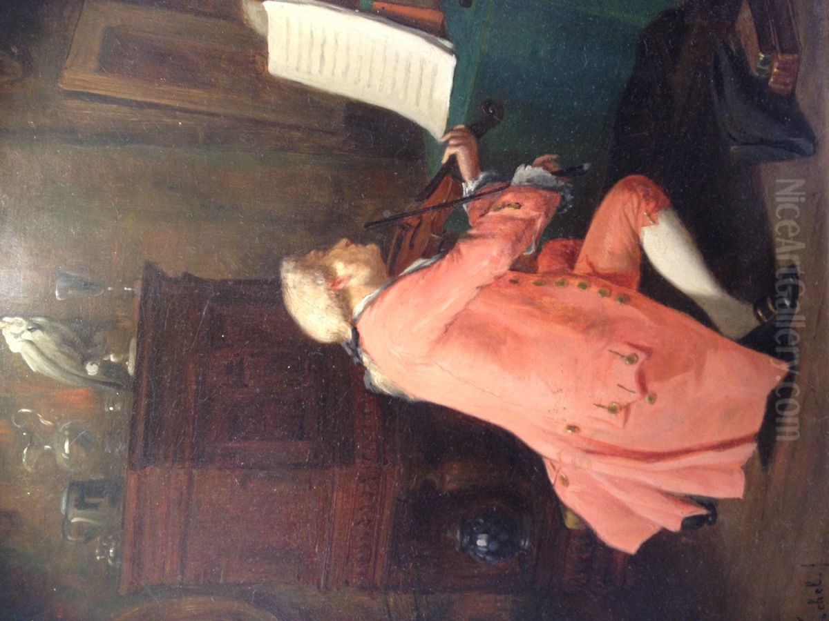 Le Joueur du Violon Oil Painting by Eugene Fichel