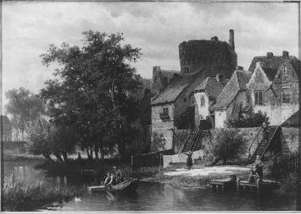 Wal te Deventer Oil Painting by Cornelis Springer