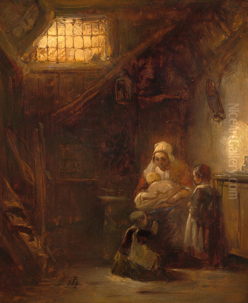 De kinderkamer Oil Painting by Petrus Marius Molijn