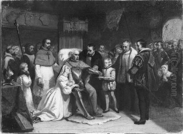 Anno 1548. Het sterven van Maximiliaan van Egmond Oil Painting by Hendrik Jacobus Scholten