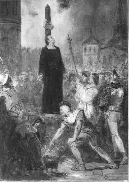 Anno 1525. De marteldood van Jan de Bakker Oil Painting by Johannes Hinderikus Egenberger