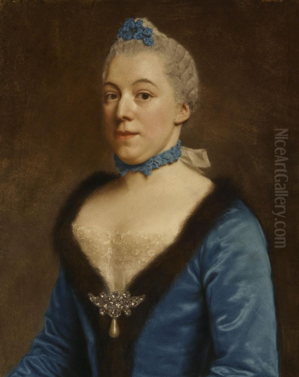 Portrait of Clara Magdalena Dedel (1727-1778) (copy) Oil Painting by Jean-Etienne Liotard