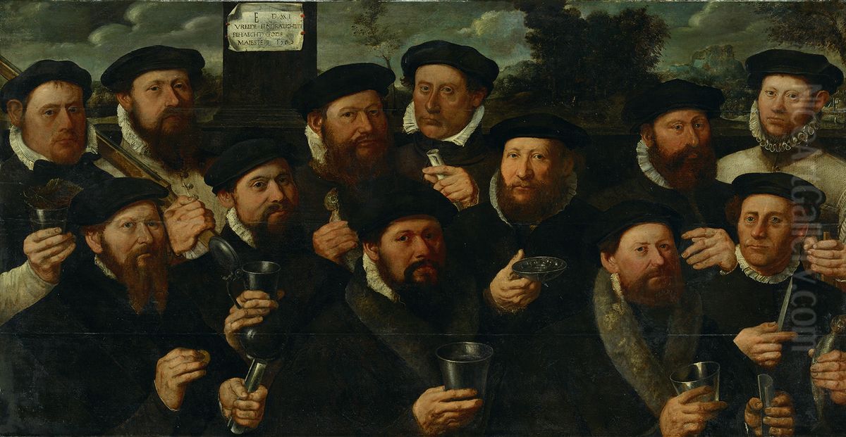 12 Guardsmen of Squad E Oil Painting by Dirck Jacobsz.