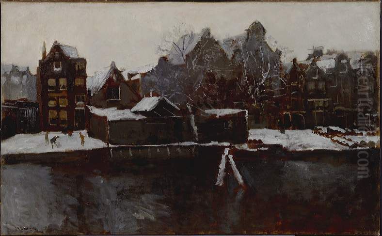 The new Teertuinen in winter Oil Painting by George Hendrik Breitner