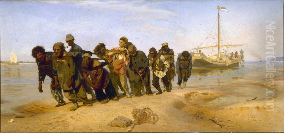 <<Burlaki na Volge>> Oil Painting by Repin Iliya