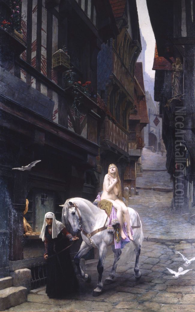 Lady Godiva Oil Painting by Jules Lefebvre