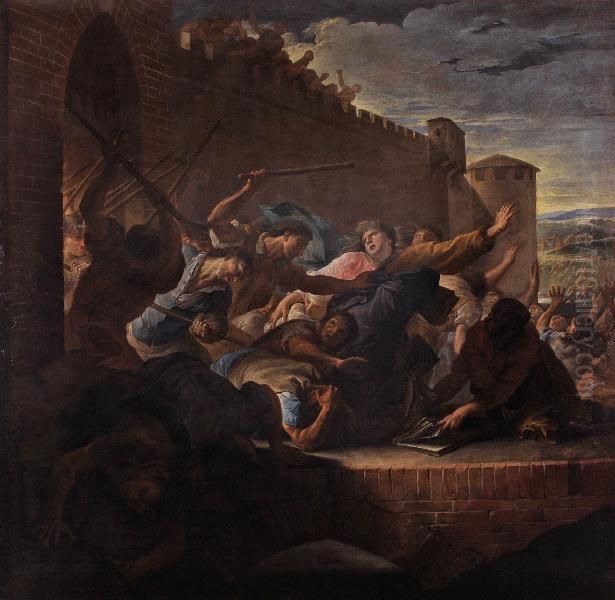 Expulsion des Huguenots de Toulouse Oil Painting by Antoine Rivalz