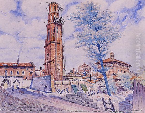 Le vieux Toulouse. La tour des Cordeliers Oil Painting by Georges Castex