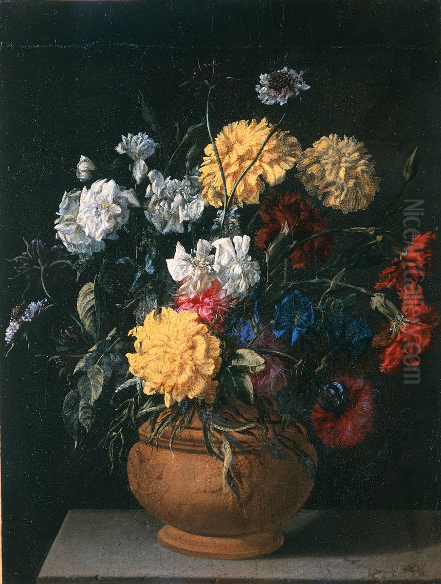 Fleurs Oil Painting by Jean-Baptiste Monnoyer