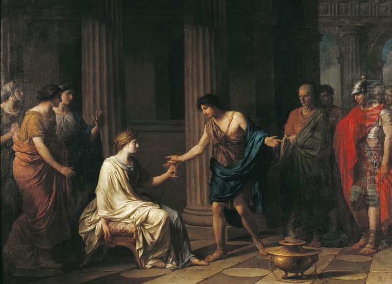 Mort de Sophonisbe Oil Painting by Jean-Charles Nicaise Perrin