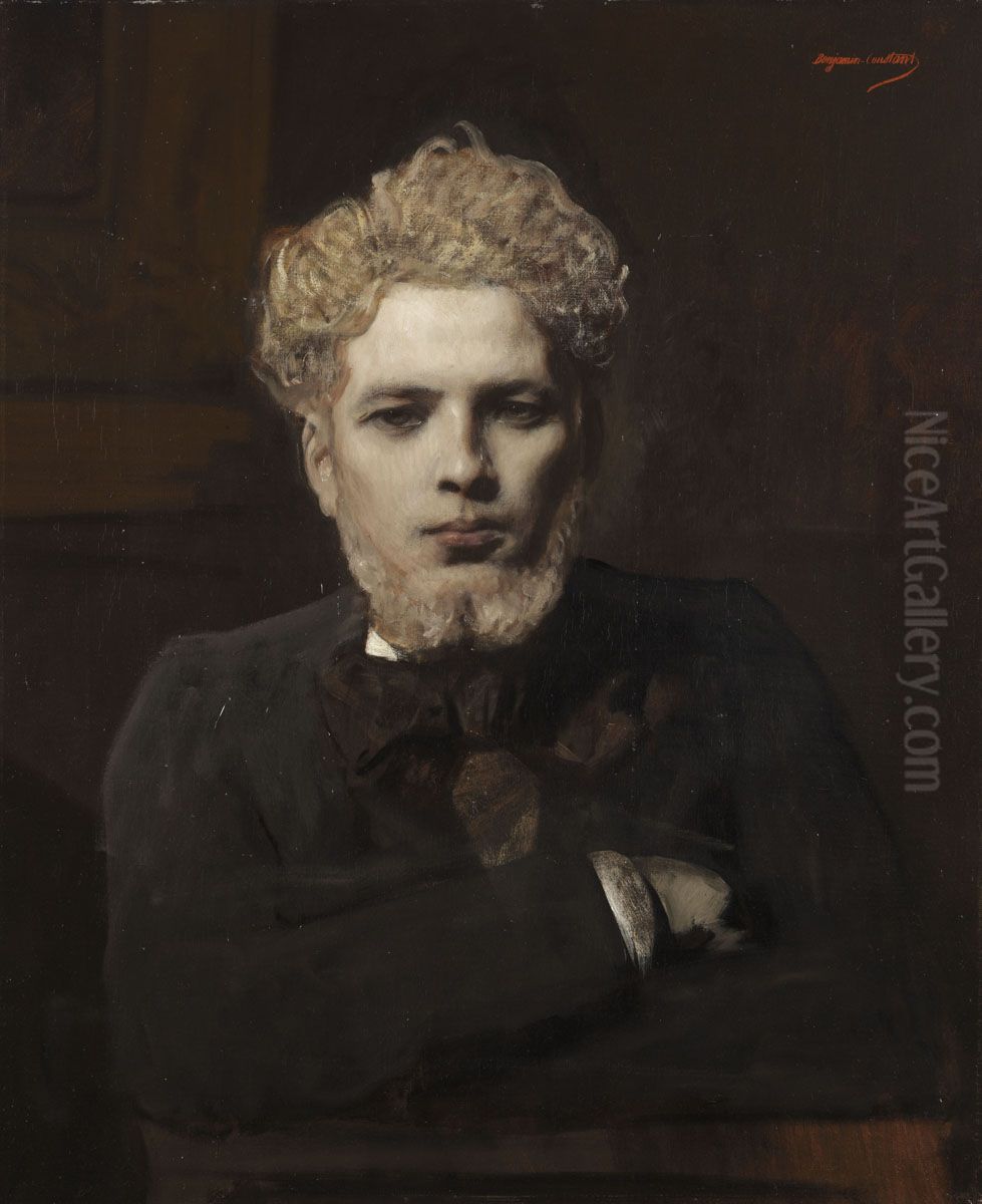 Portrait de jeune homme barbu dit l'Albinos Oil Painting by Jean-Joseph Benjamin-Constant