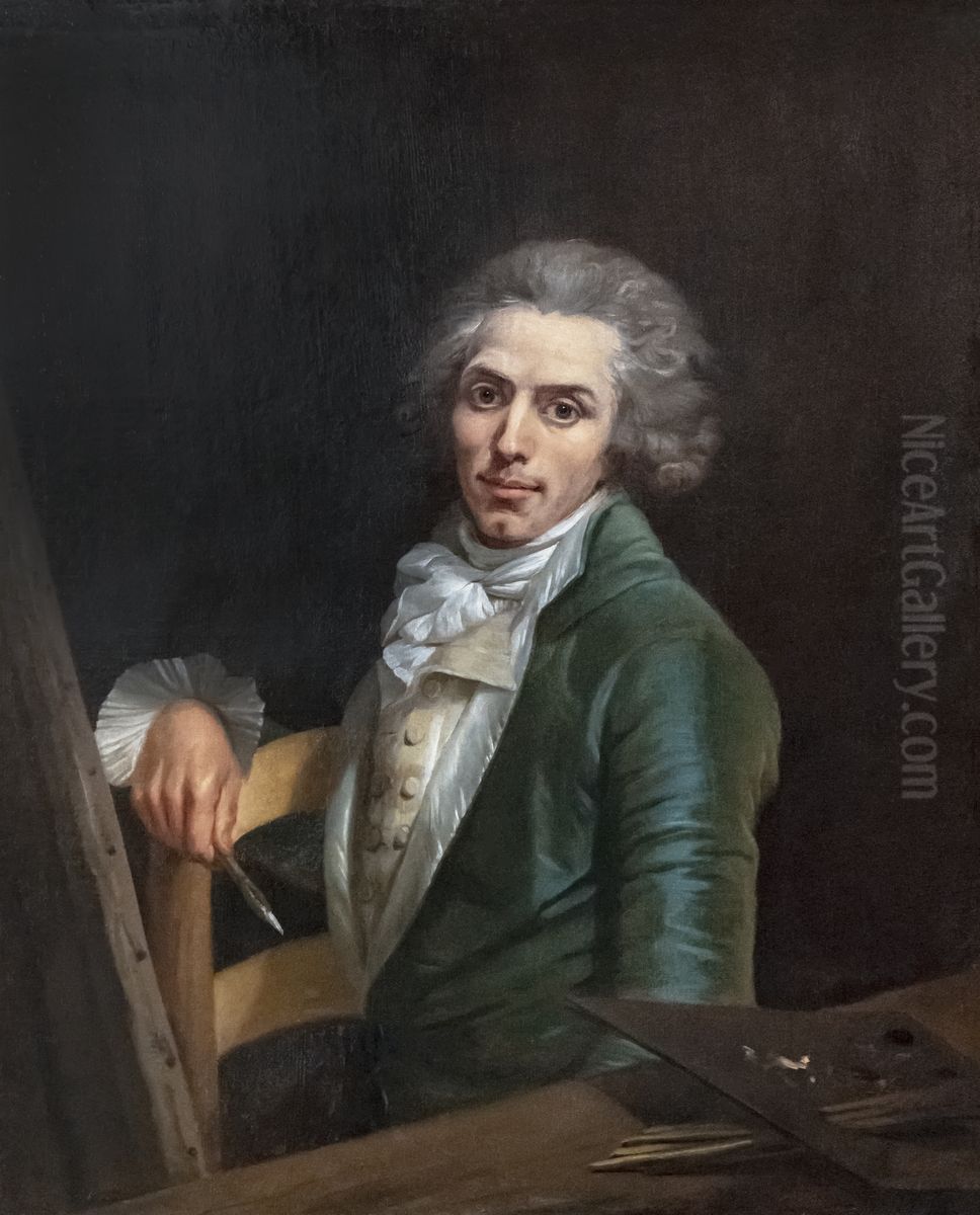 Young Self-portraitFrancais:Autoportrait jeuneItaliano:Autoritratto giovane. Oil Painting by Guillaume-Joseph Roques