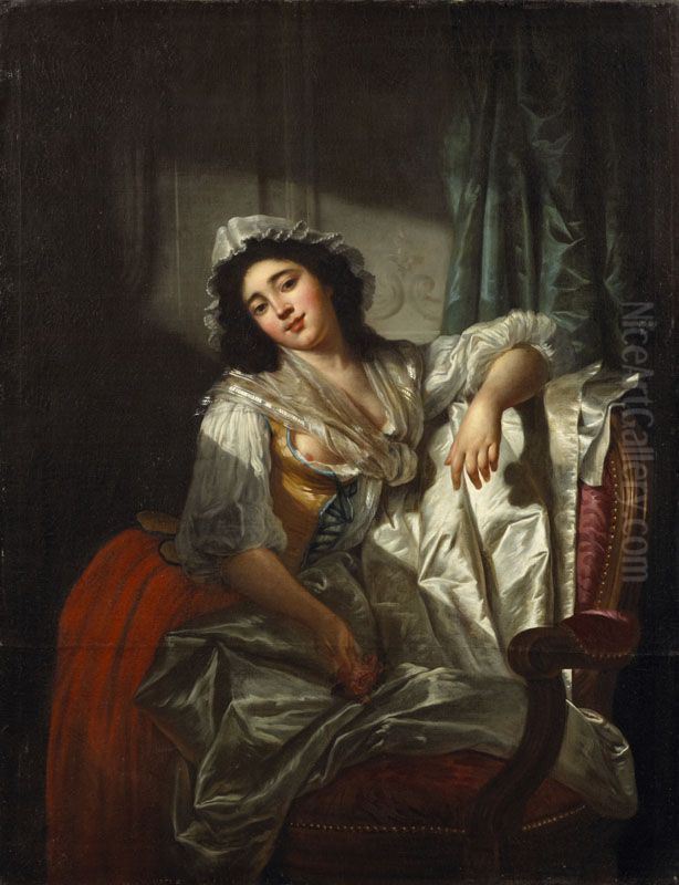 Portrait de Madame Sermet Oil Painting by Guillaume-Joseph Roques
