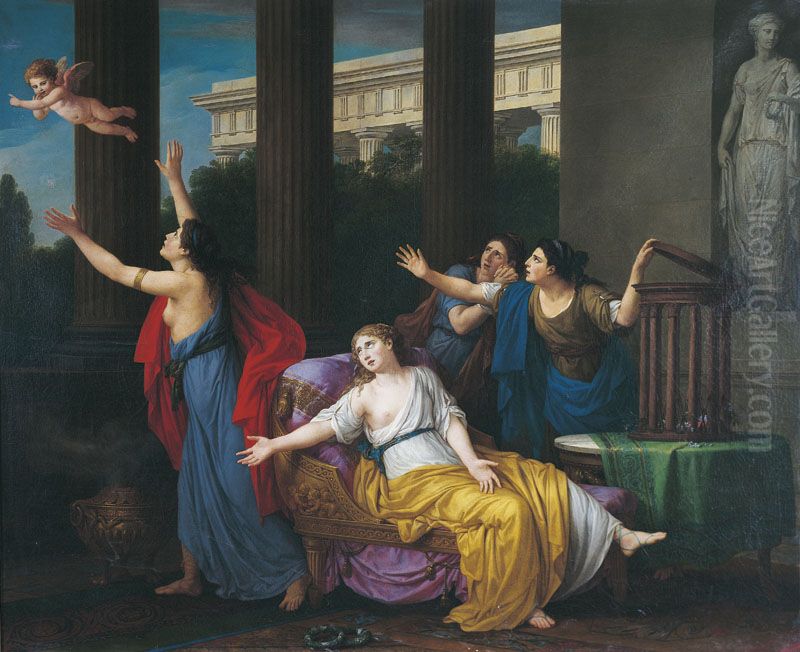 L'Amour fuyant l'esclavage Oil Painting by Joseph-Marie Vien