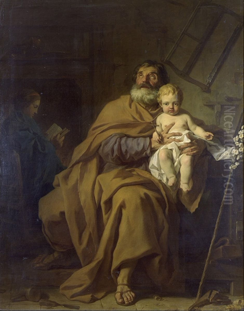 Saint Joseph tenant l'enfant Jesus Oil Painting by Pierre Subleyras
