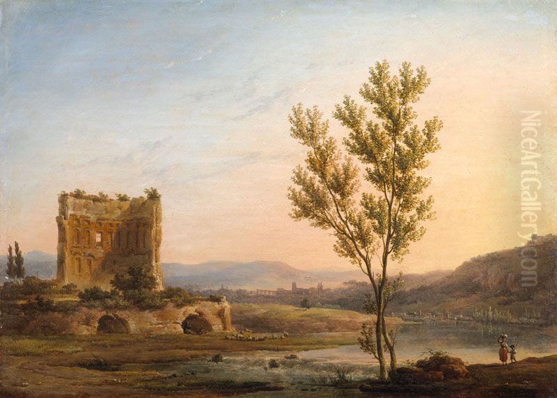 Vue des environs de Rome Oil Painting by Pierre-Henri de Valenciennes