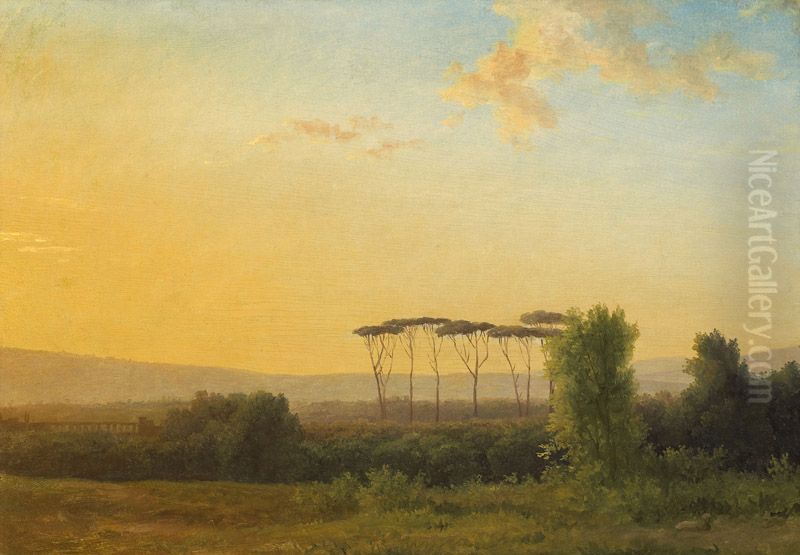 Campagne romaine Oil Painting by Pierre-Henri de Valenciennes