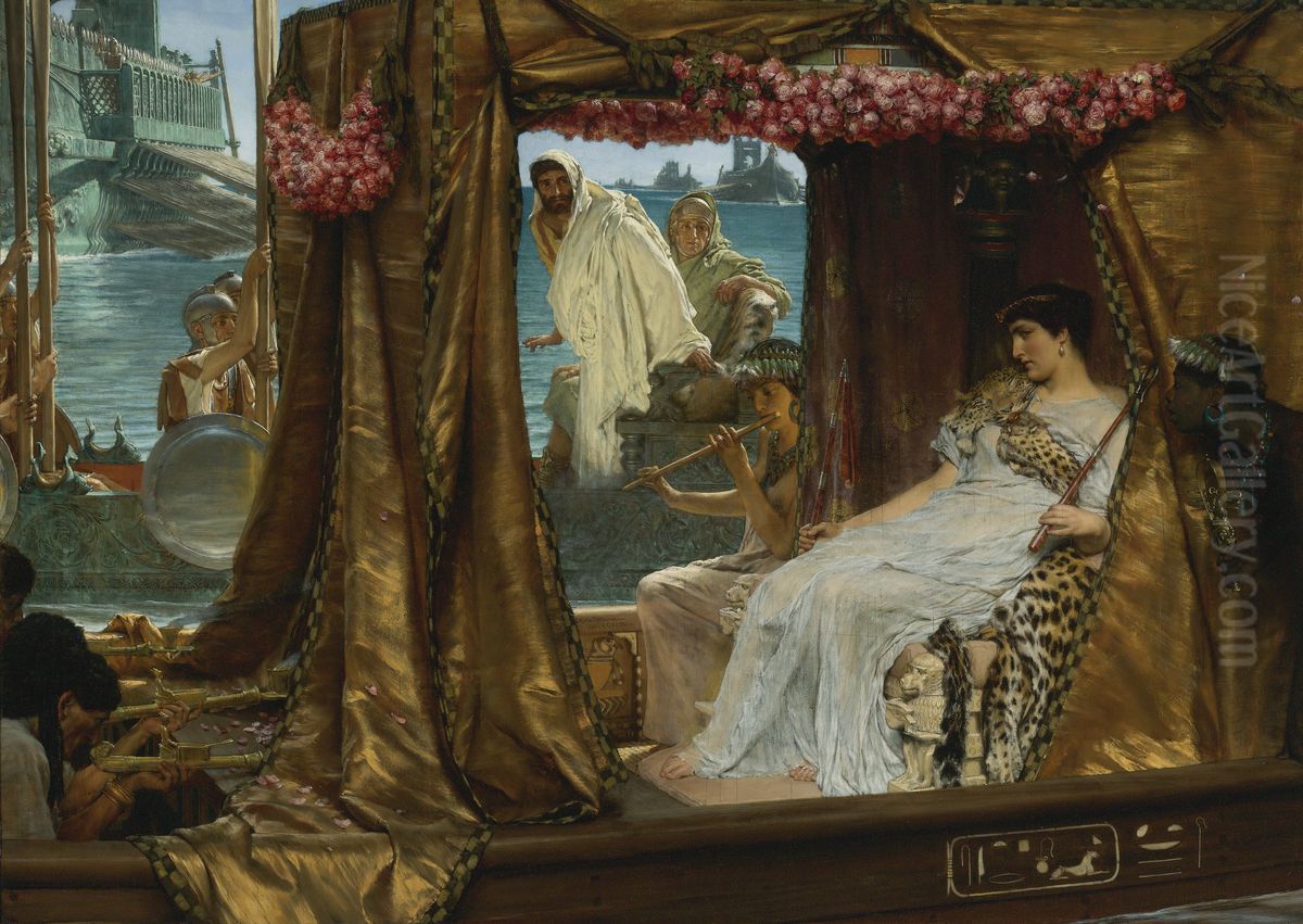 The Meeting of Antony and Cleopatra, 41 B.C. Oil Painting by Lawrence Alma-Tadema
