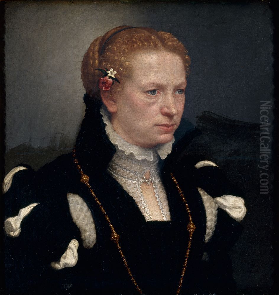 Portrait de Luisa Vertova Agosti Oil Painting by Giovanni Battista Moroni