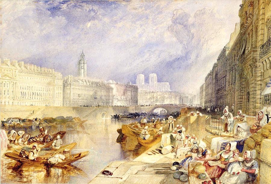Nantes from the Ile Feydeau(1829-30). Oil Painting by J. M. W. Turner