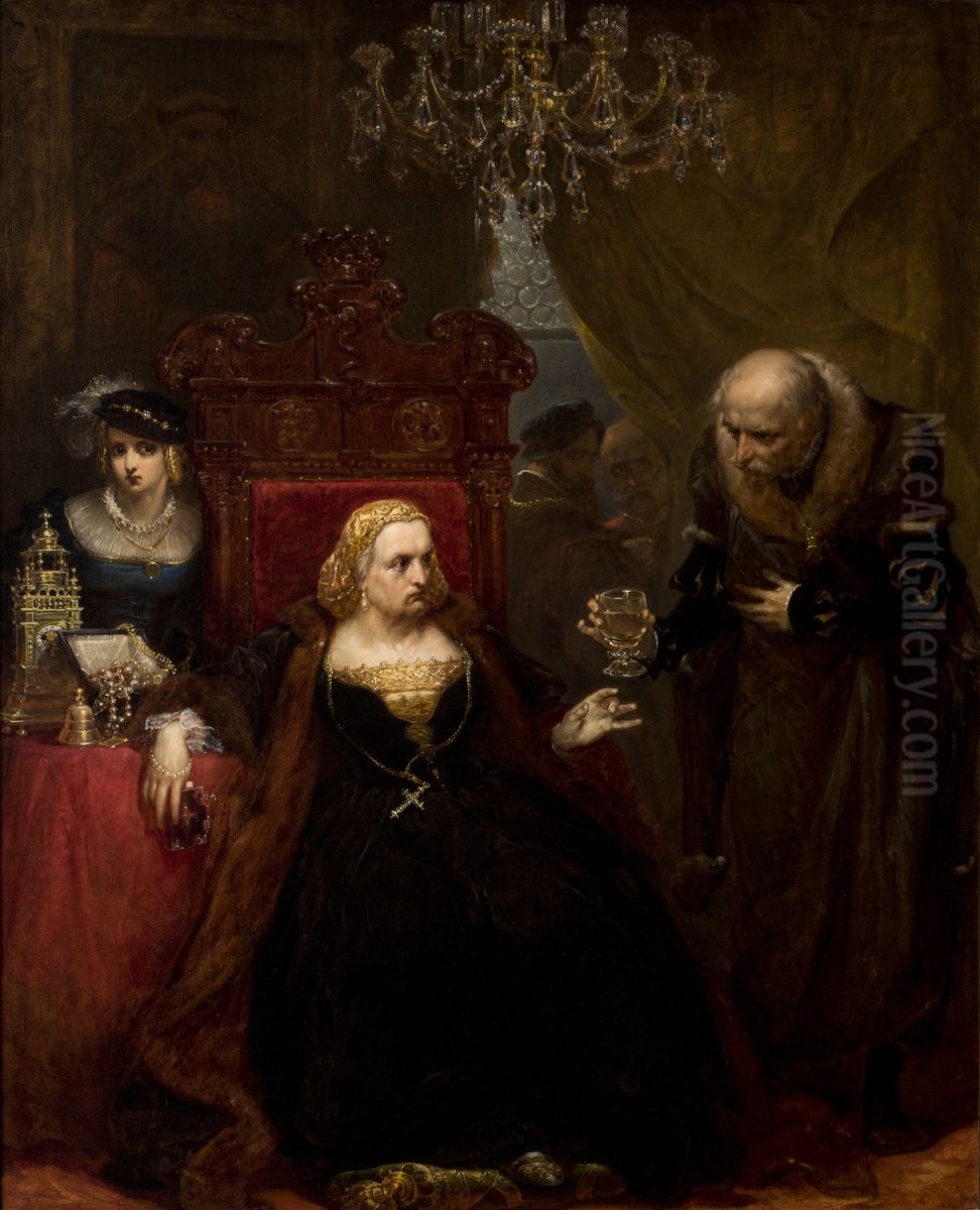 Otrucie krolowej Bony Oil Painting by Jan Matejko
