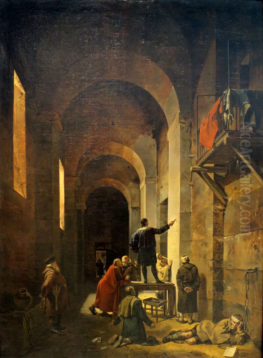 Stella, peintre francais, dans les prisons de Rome Oil Painting by Francois Marius Granet
