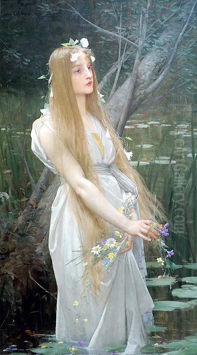 Ophelia Oil Painting by Jules Lefebvre