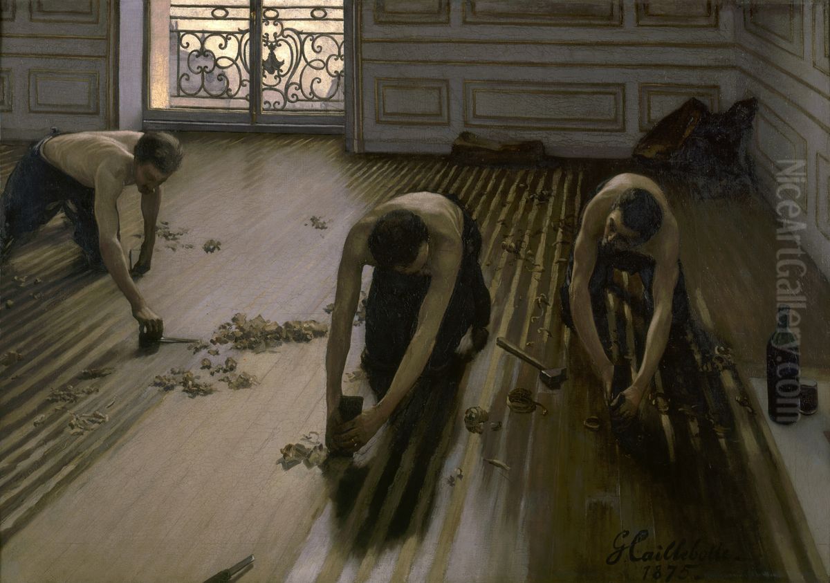 Les raboteurs de parquet Oil Painting by Gustave Caillebotte