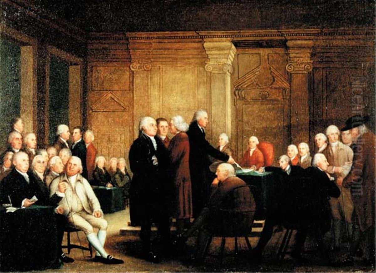Congress Voting Independence Oil Painting by Robert Edge Pine