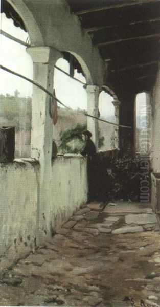 Rainy Afternoon Oil Painting by Santiago Rusinol i Prats