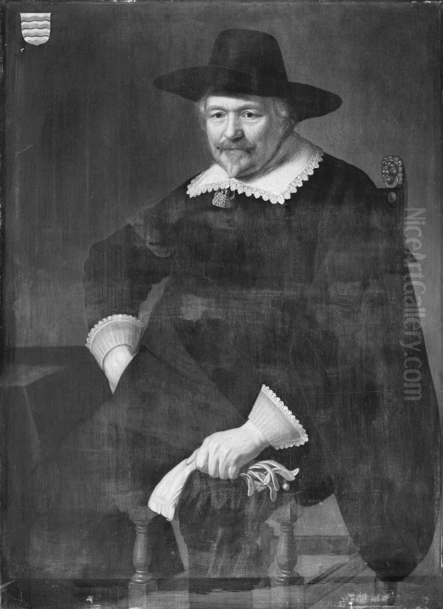 Johannes Uytenbogaert (1598-?) Oil Painting by Huijgh Pietersz Voskuijl