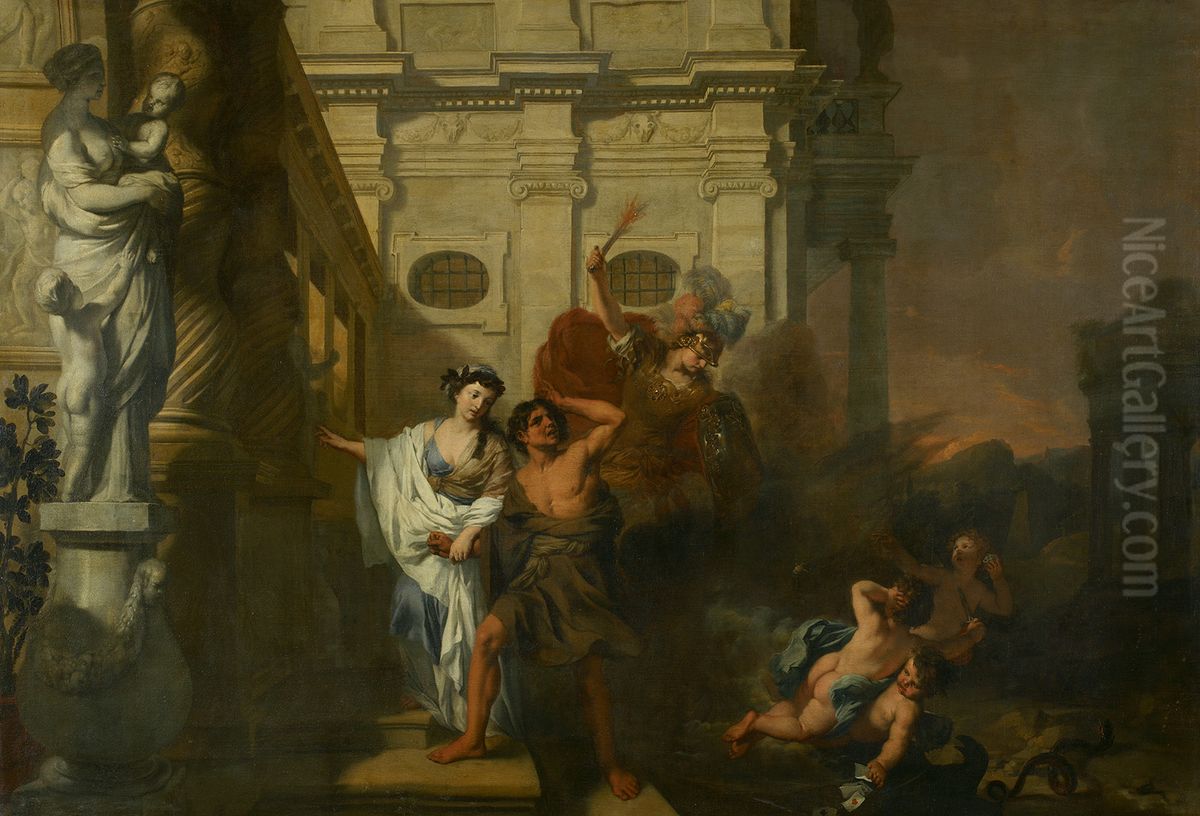 De tuchtiging leidt een behoeftige-Hercules op de tweesprong (?)-Allegorie op de deugd Oil Painting by Gerard de Lairesse