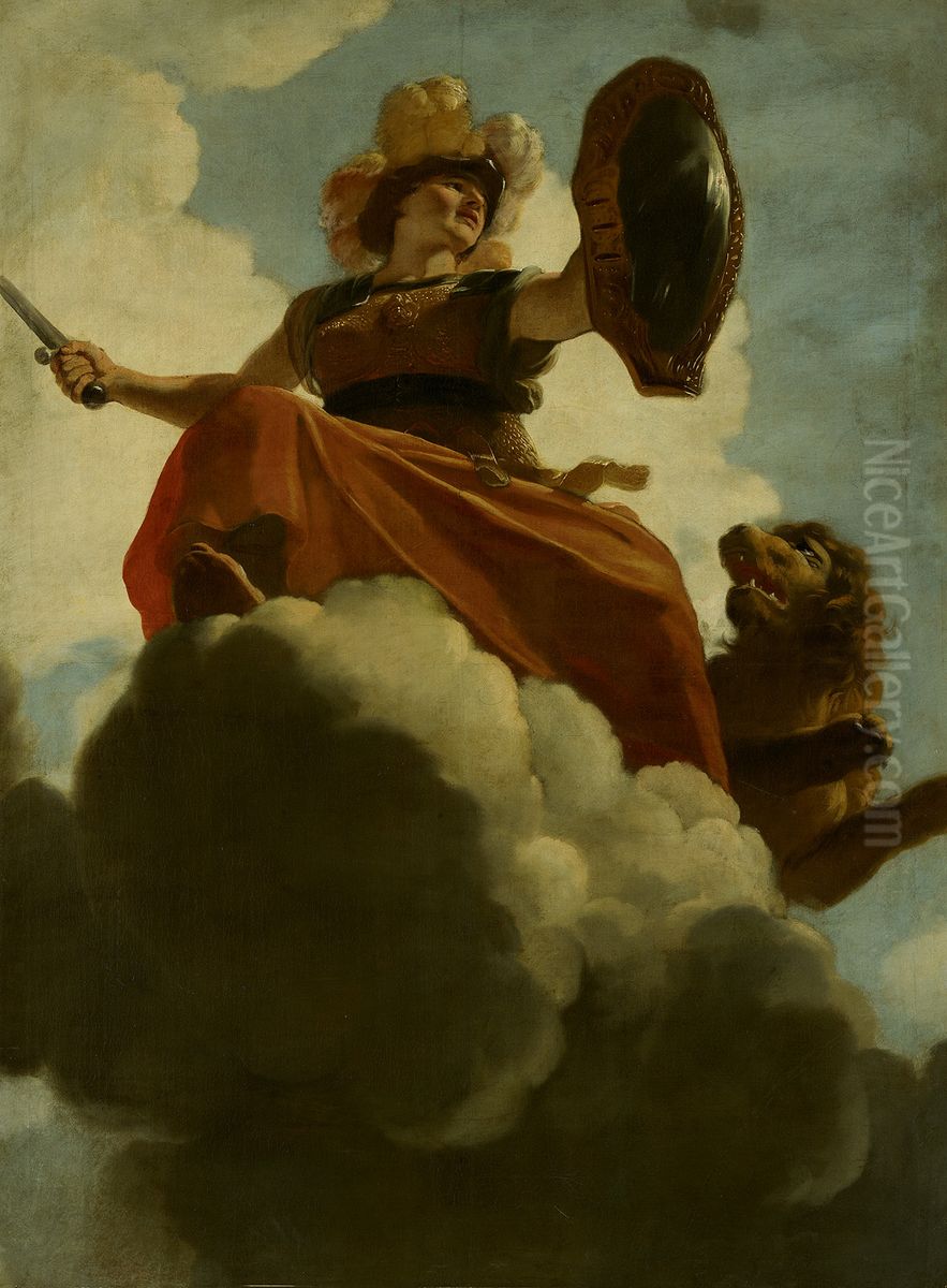 Allegorische voorstelling van de verzorging van leprozen en onnozelen-Protection or Fortitudo Oil Painting by Gerard de Lairesse