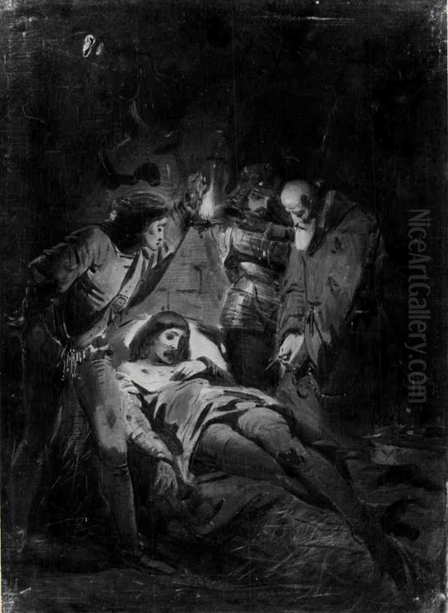 Anno 1490. De dood van jonker Frans van Brederode Oil Painting by Johannes Hinderikus Egenberger