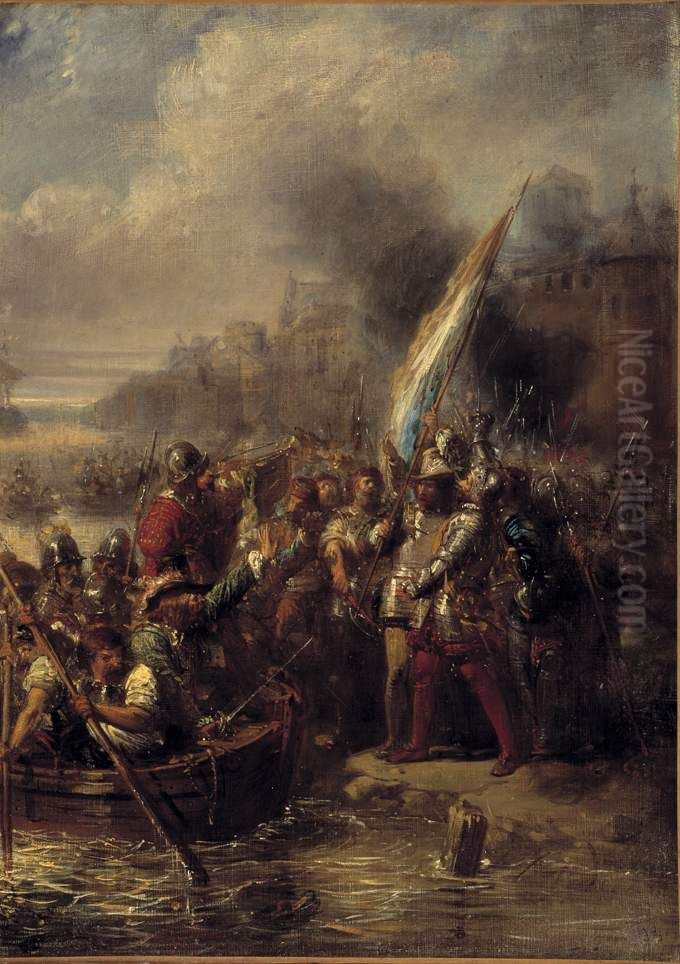 Anno 1572. De inneming van Den Briel Oil Painting by Johannes Hinderikus Egenberger