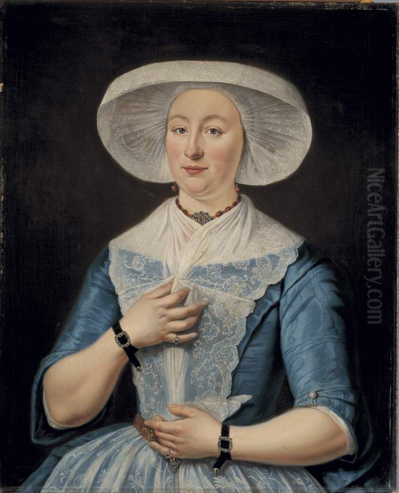 Anna Stinstra-Braam (1738-1777) Oil Painting by Tibout Regters