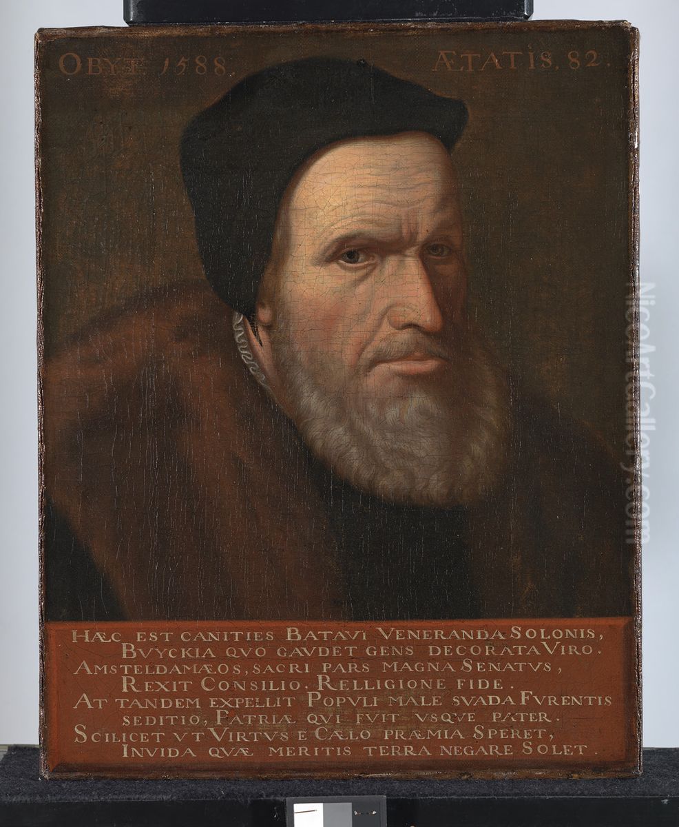 Joost Sybrantsz. Buyck (1505-1588)-Joost Sybrantsz. Buyck (1505-1588), ex-burgomaster of Amsterdam Oil Painting by Dirck Barendsz.
