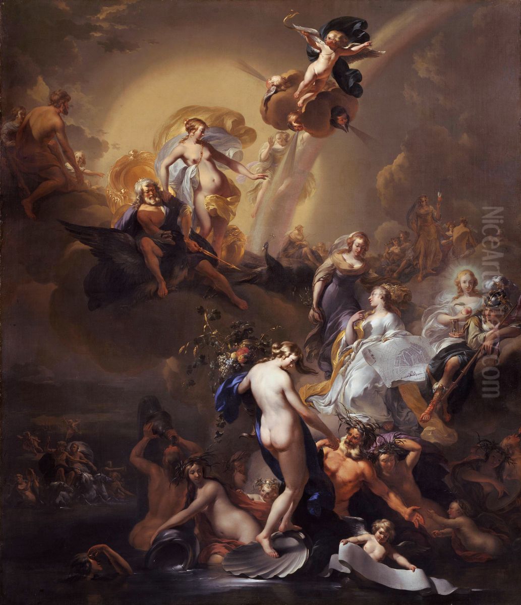 Allegory on the Expansion of Amsterdam Oil Painting by Nicolaes Pieterszoon Berchem