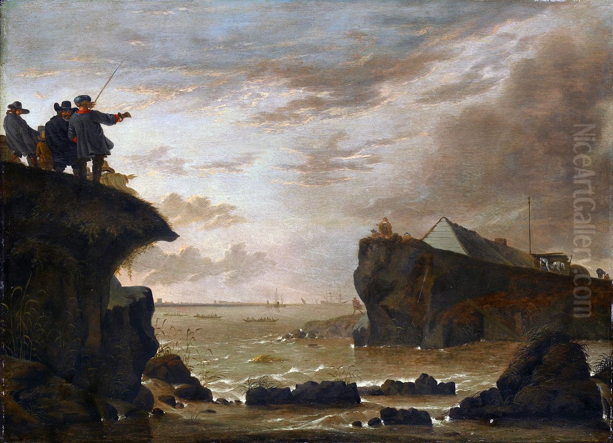 De doorbraak van de St. Anthonisdijk in 1651 Oil Painting by Jan Asselijn